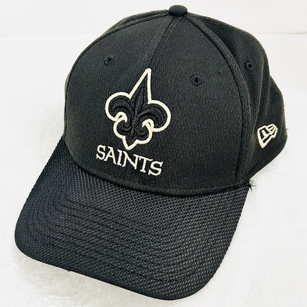 New Orleans Saints New Era Team Logo 39THIRTY Stretch Flex Hat Cap S/M NFL Black